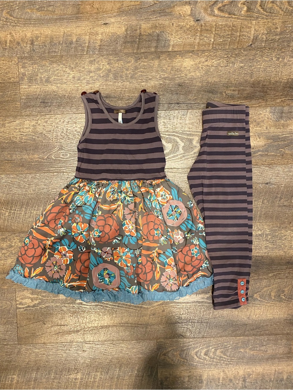 Matilda Jane size 8 truffle tank dress and matching capri pants